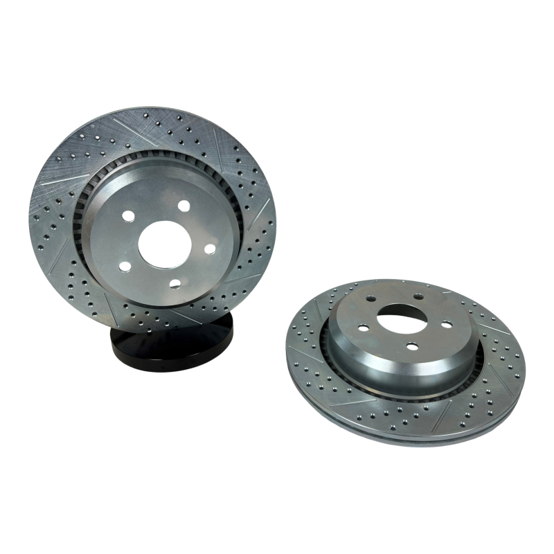 Jeep Wrangler JL Brake Rotors (2) - Rear - Baer Brakes - Big Claw Performance, Slot & Drilled - Zinc-Plated - `21-`26